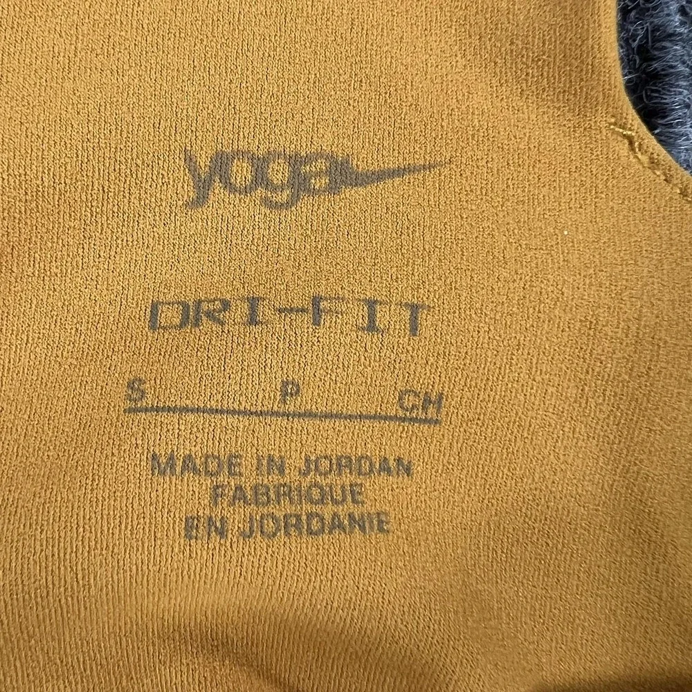 Nike Yoga Tank Top Womens Small Yellow Dri-FIT Athletic Racerback Halter Shirt